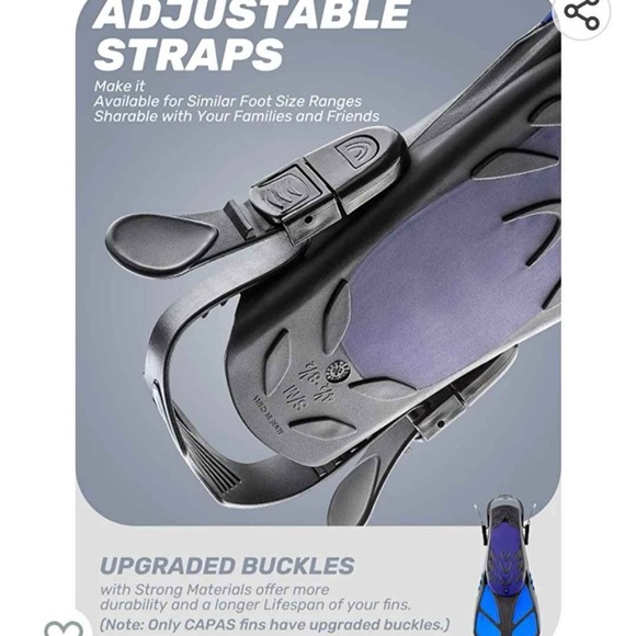 Men's Swim Fins - Black and Blue - Picture 3 of 3